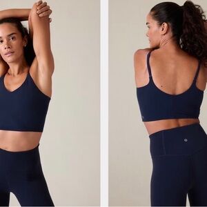 Athleta Elation V-Neck Longline Crop Bra Cups A-C